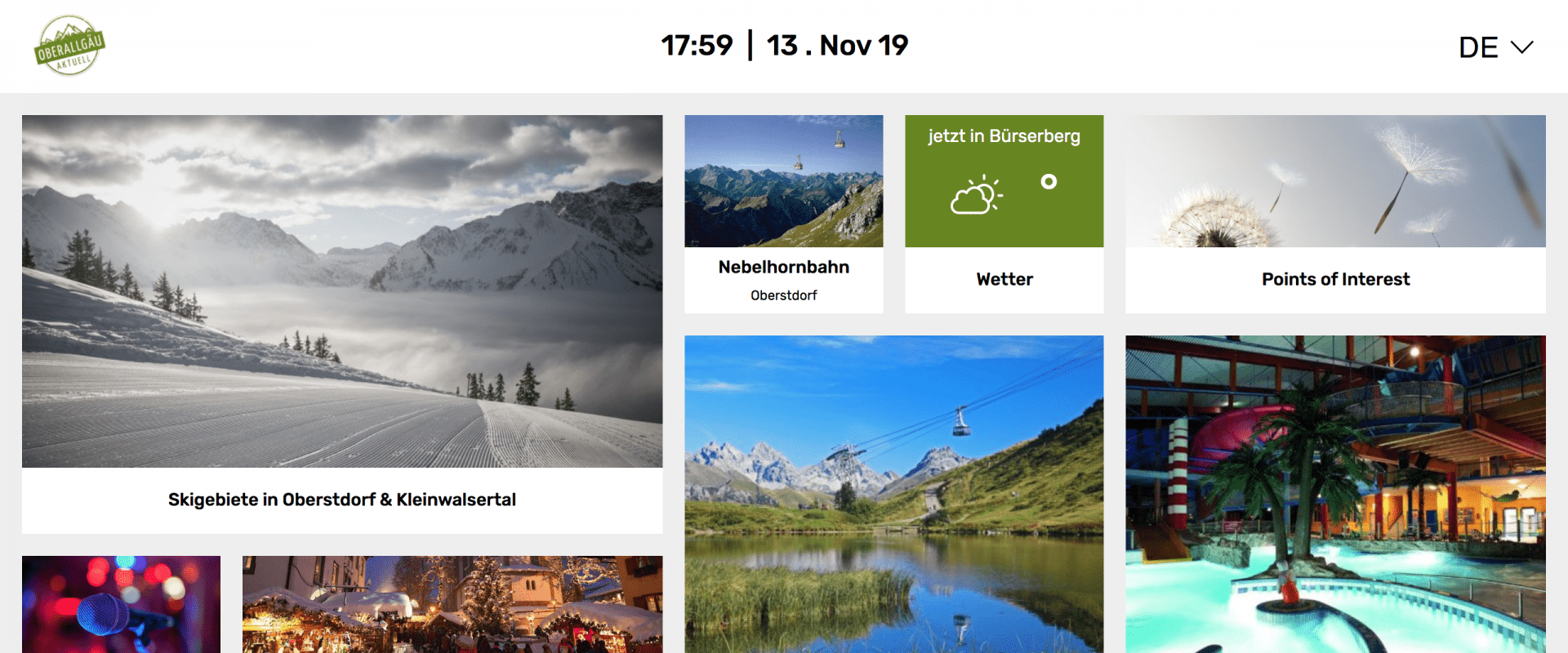 Screenshot der digitalen Gästemappe aus der Region Oberallgäu